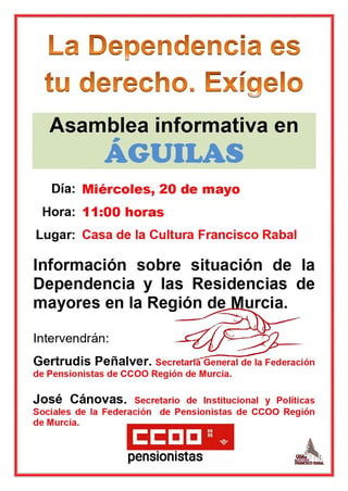 Imagen de Asamblea informativa - La Dependencia es tu derecho. Exígelo