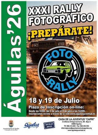 Imagen de Inscripciones: XXXI Rally Fotográfico Águilas '26