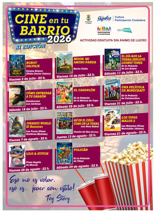 Imagen de XI Edición de Cine en tu Barrio 2026