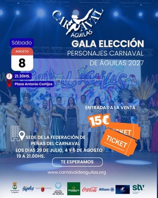 Imagen de Gala de Elección de Personajes del Carnaval de Águilas 2027