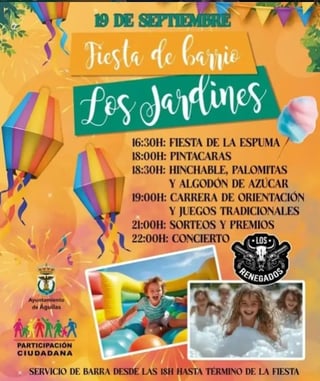 Cartel Fiesta de Barrio Los Jardines