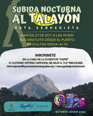 Cartel — Subida nocturna al Talayón (27 oct 2026)