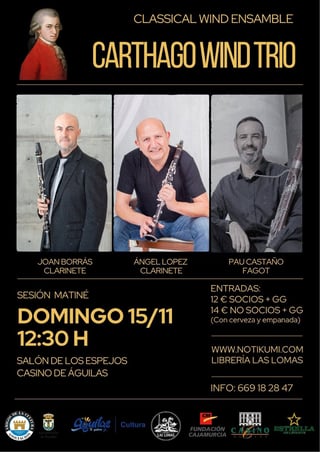 Cartel del concierto del Carthago Wind Trio