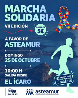 Cartel — VII Marcha Solidaria a la Bahía de Levante (a favor de Asteamur)