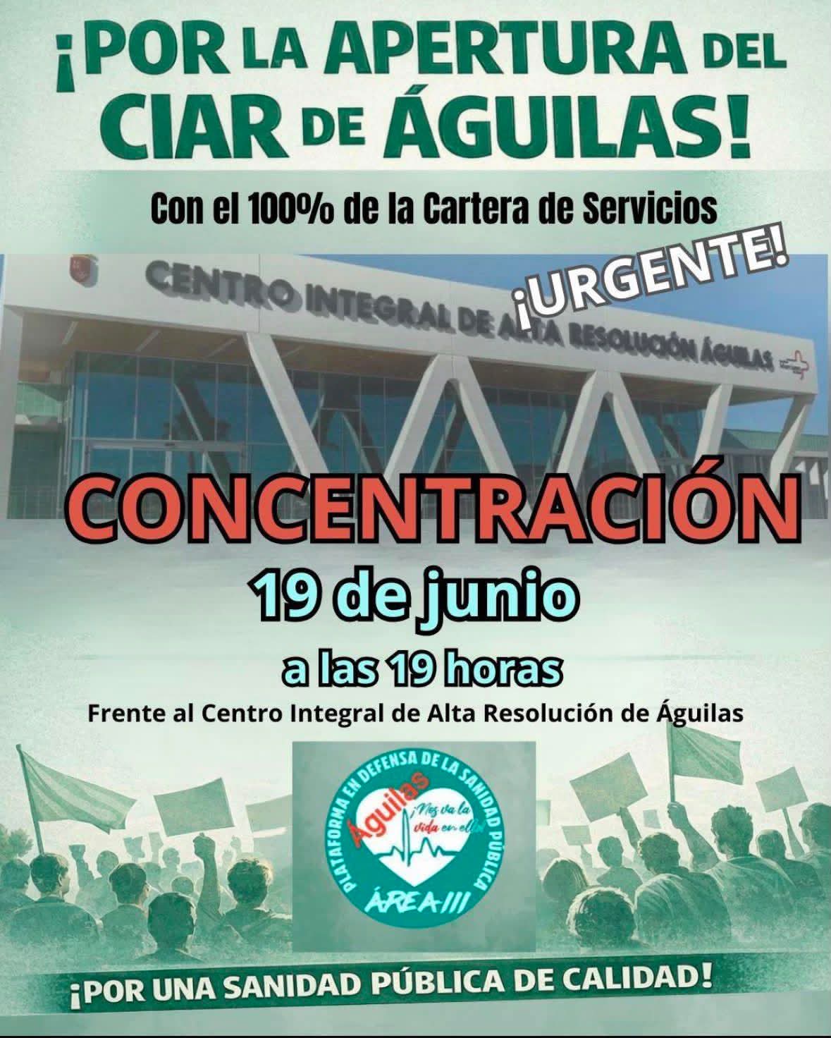 Imagen de Concentración urgente por la apertura del CIAR de Águilas