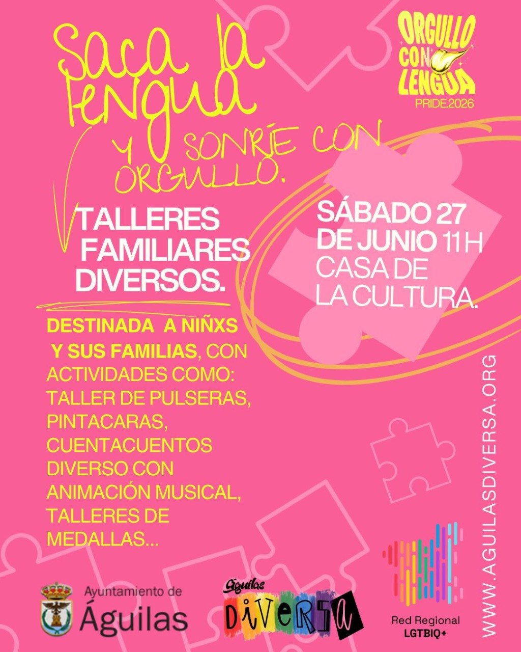 Imagen de Saca la lengua y sonríe con Orgullo – Talleres Familiares Diversos