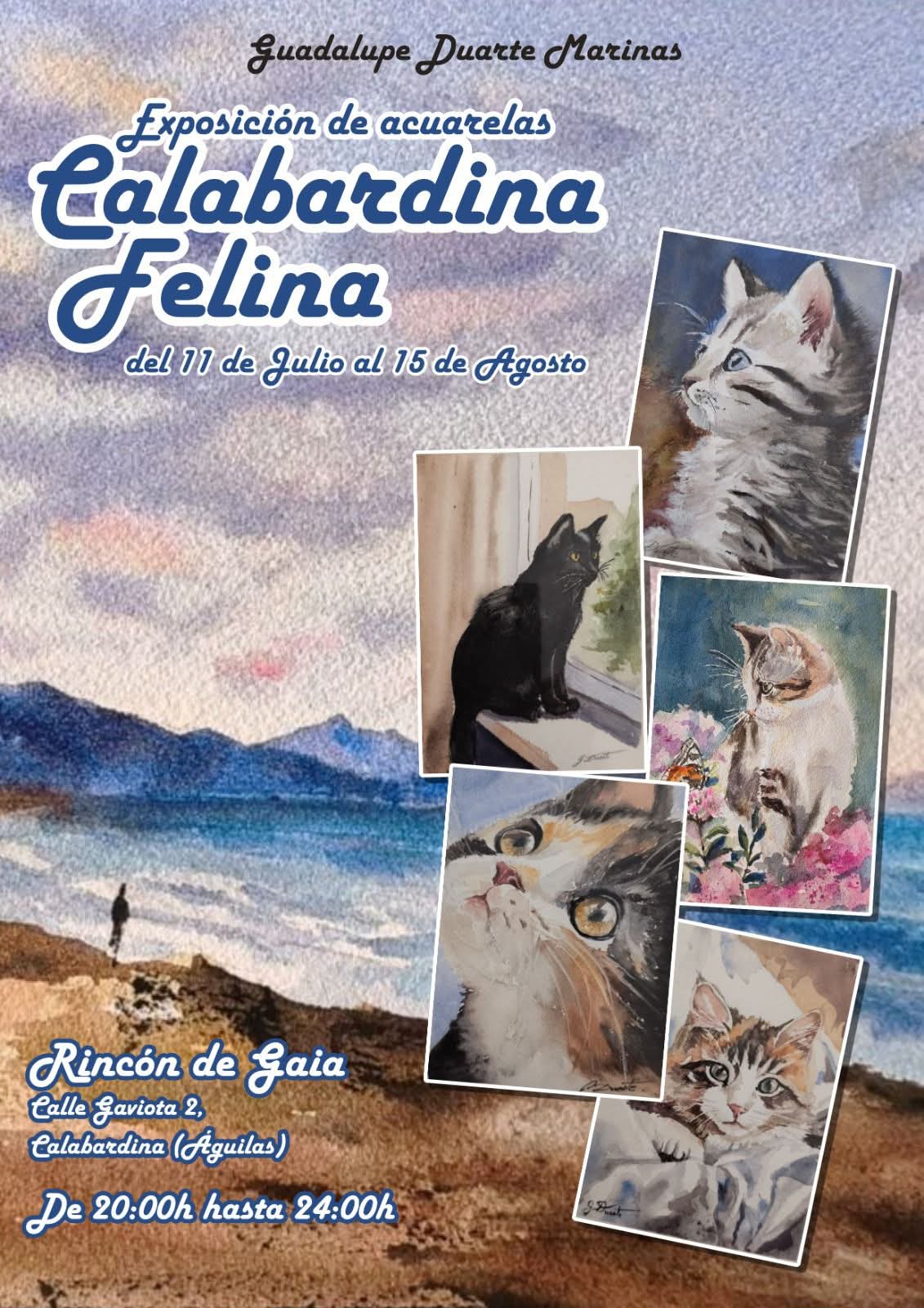 Imagen de Exposición de acuarelas 'Calabardina Felina' de Guadalupe Duarte Marinas