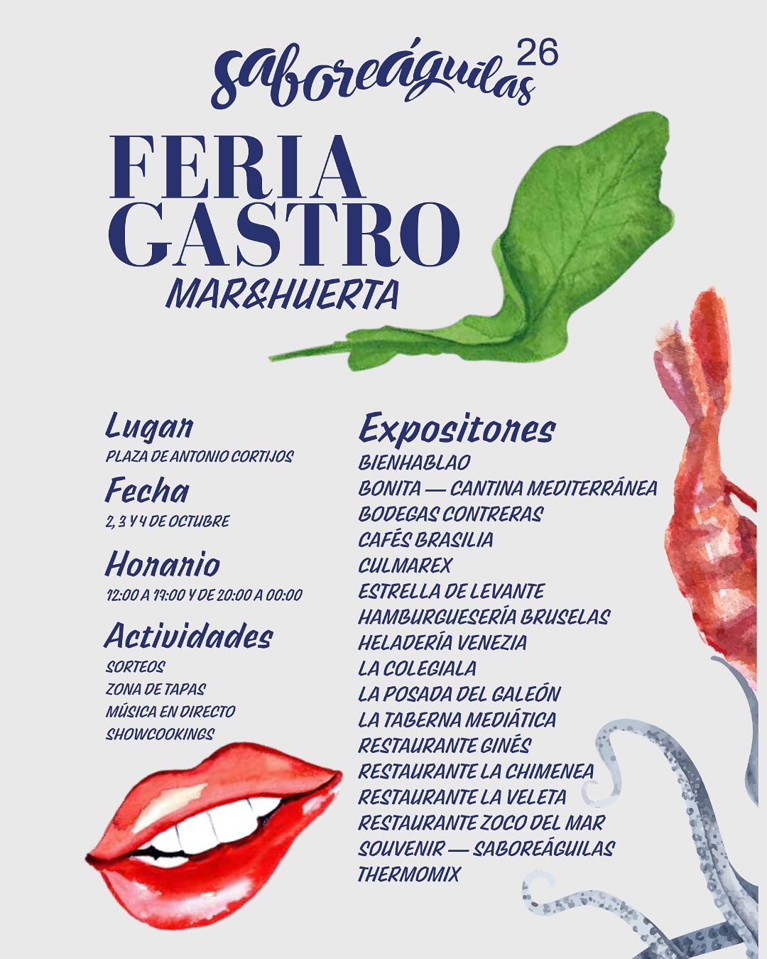 SaboreÁguilas 26 — Cartel (lugar, fecha, horario y expositores)
