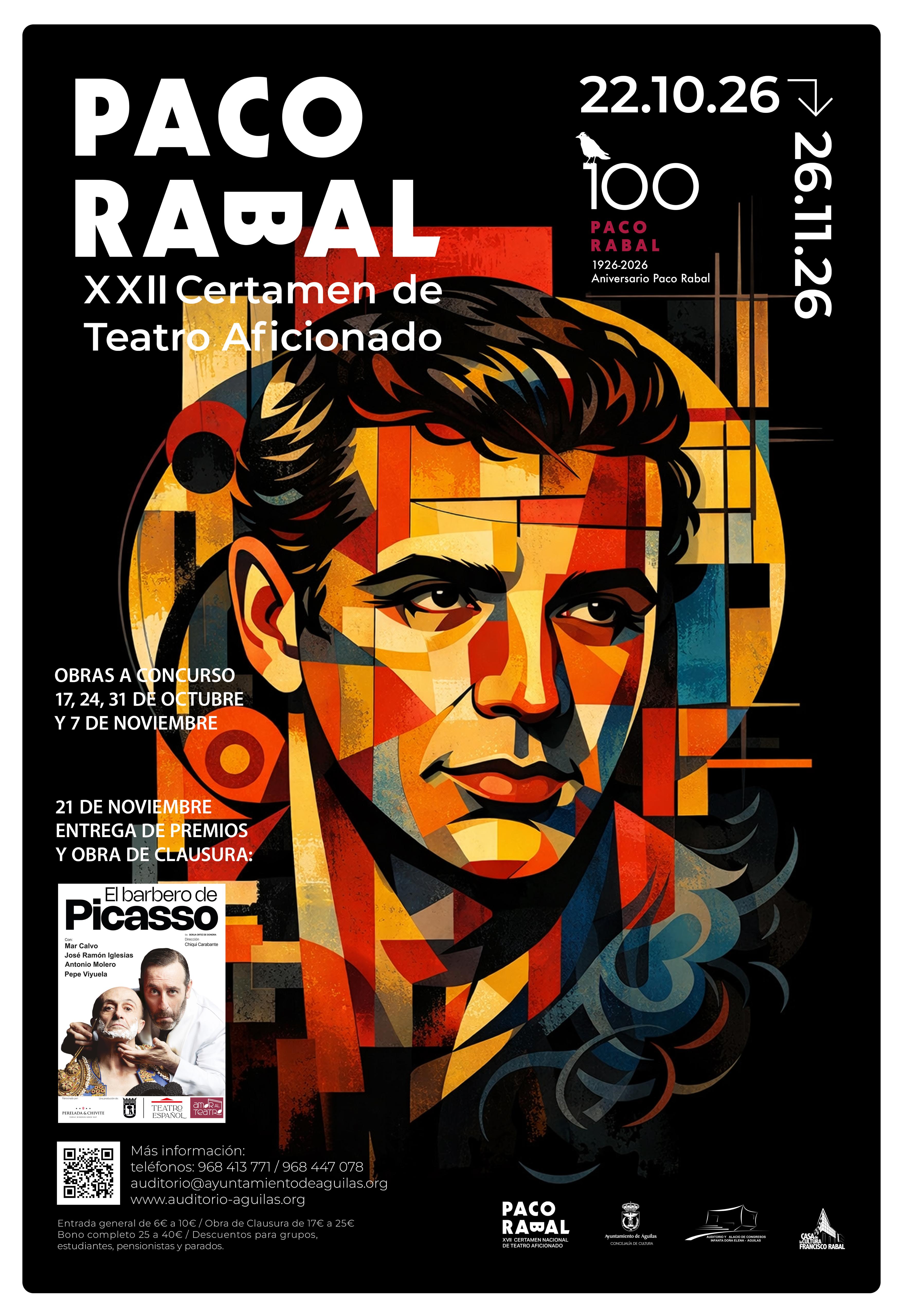 Cartel — XXII Certamen de Teatro Aficionado Paco Rabal