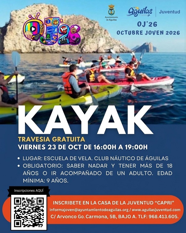 Travesía gratuita en Kayak — Octubre Joven 2026