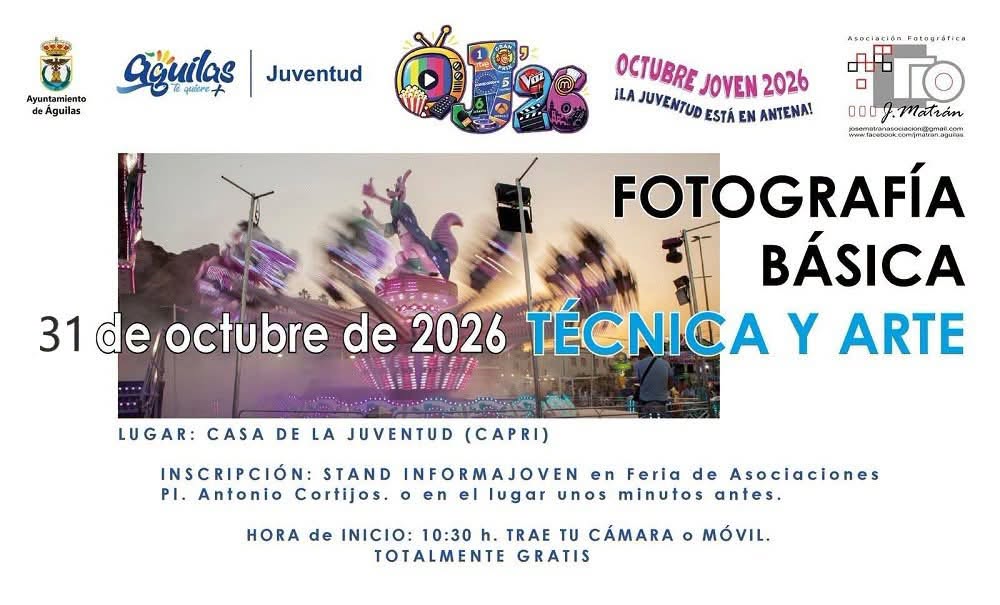 Cartel — Fotografía básica · Técnica y Arte (31 oct 2026)
