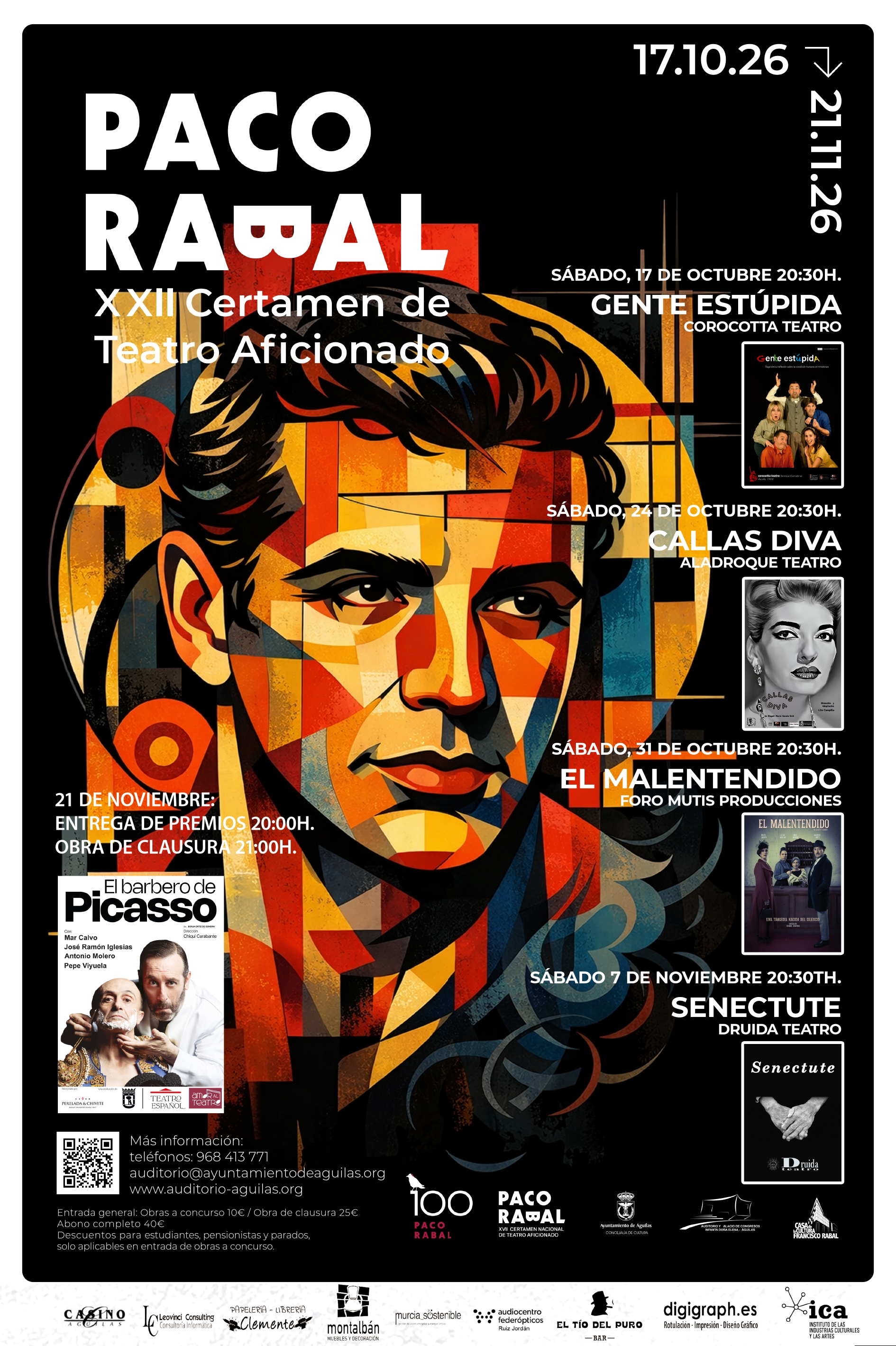 Cartel — XXII Certamen de Teatro Aficionado Paco Rabal